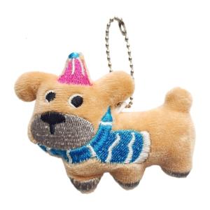 Plush Handmade Dog Keyring Plush Toy with Unique Pattern PP Cotton Craftsmanship for Daily Companionship
