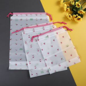 Beg Kartun Simpanan Cartoon Bear Portable Travel Cosmetic Bundle Pocket Drawstring Dustproof Storage Bag