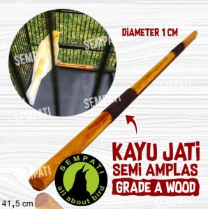 SEMPATI Tangkringan Burung Kenari Amplas D1 Ebod Jaya Kayu Jati Pangkringan Plangkringan Sangkar Kandang Bulat Kotak Burung Kenari Cucak Hijau Finch