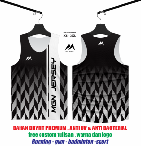 Baju Singlet Running GYM Jersey Singlet full Print bahan dryfit pria wanita -SGLT001