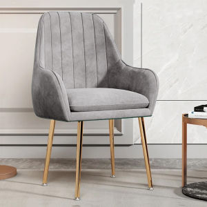 Office chairs Nordic dining chairs velvet materials and electroplated titanium leg makeup chairs in modern Nordic INS style