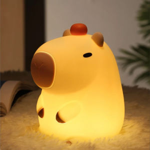 Cute Animal Capybara Lamp Frog Duck Pear LED Night Light Silicone USB Rechargeable Timing Lamps Christmas Gift