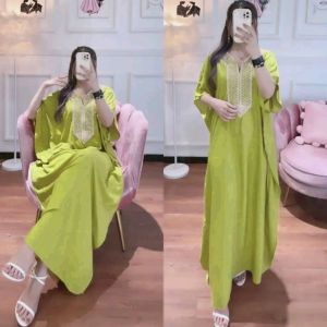 CANDA OLSHOP - Gamis Kaftan Wanita Renda Mewah Elegan Simple Cocok Untuk Kondangan / Dres Remaja 2022 Kekinian Tiktok