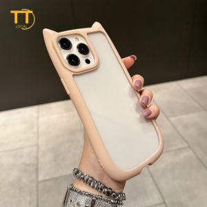 Tri-Town Cute Cat Frame Case for iPhone 18 17 16 15 14 13 12 11 Pro Max 7Plus 8 Plus XR XS Max Thicken Shockproof Soft Silicone Cover