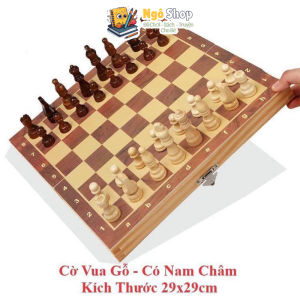 Bộ Cờ Vua gỗ Nam Châm - Bàn Cờ Gỗ Cao Cấp Có thể Gập Lại (Kích Thước 29x29cm)