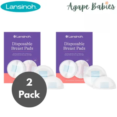Lansinoh Disposable Breast/Nursing Pads 60pcs ( 2 Pack Bundle)