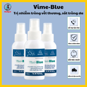 Dung dịch xịt Vime-blue sát trùng da vết thương cho chó mèo chai 100ml