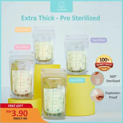 Cubee Breastmilk Storage Bag Double Lock 5oz/8oz High Quality BPA Free Beg Susu (25pcs)
