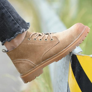 QINHUIZE Labor protection shoes mens ultra-light soft bottom anti-smash anti-piercing high-top breathable electric welding work shoes work safety boots steel toe shoes