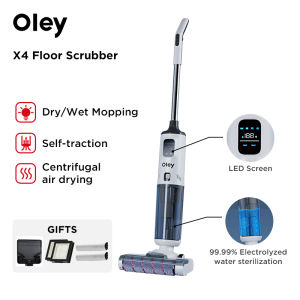 Oley X4 Handheld Wet/Dry Mop Vacuum Cleaner 3 in1 Floor Washer Cleaning Voice Assistant Cordless Floor Scrubber