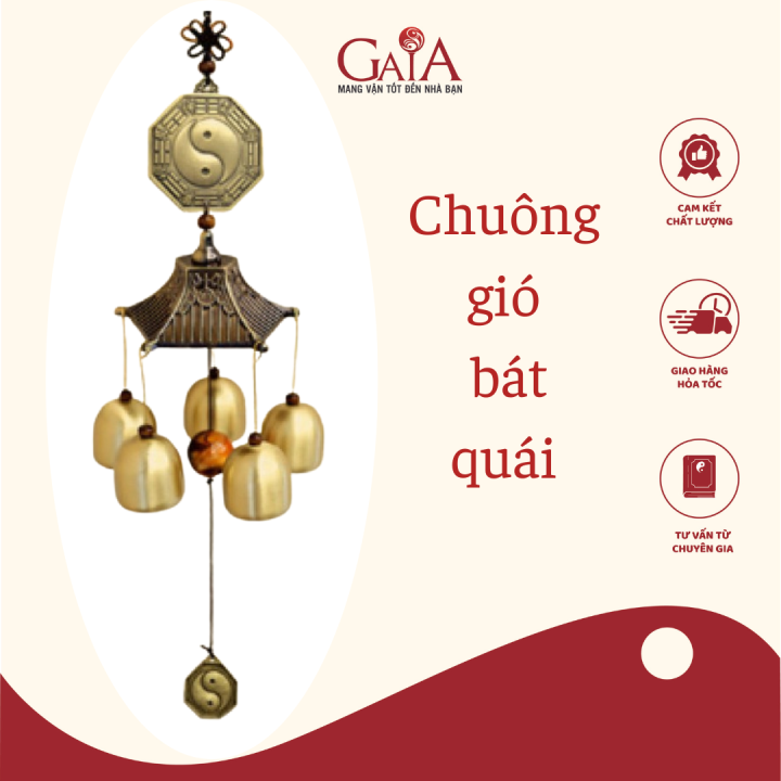 Chuông gió phong thủy hình bát quái, phong linh phong thủy | Lazada.vn