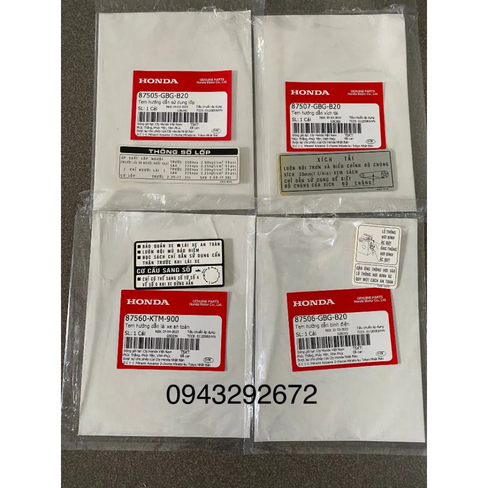 Sách Bộ Tem Thông Số Wave 100 Nhỏ Wave Zx Honda Tem Số Hiệu Cho