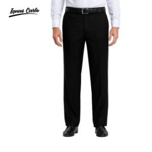 Celana Bahan Pria Reguler Formal Bahan Twist Premium Jumbo Kerja Kantor Hitam Size 28-44