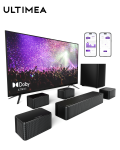 ULTIMEA Soundbar Dolby 7.1ch Atmos 460W ซาวด์บาร์ TCL พร้อมซับวูฟเฟอร์พูดเสียงรอบทิศทางซับวูฟเฟอร์ไร้สายการเชื่อมต่อ D80โพไซด์