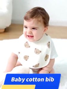 Aoduoyaya Baby Drool Bib Cotton Absorbent Soft Breathable Adjustable U Shaped 0 3 Years Old Feeding