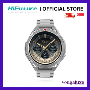 HiFuture Active 1.43" AMOLED Screen Smartwatch with GPS Bluetooth Calling Heart Rate & Sleep Tracking - Waterproof Titanium Strap Silver