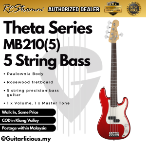 THETA-5 Series 5 String Bass Guitar (RCStromm/ Gamma  / MB205) Electric Bass Guitar Package Comes with cable bass guitar set beginner bass guitar package with 15watt Bass amplifier speaker 5 tali bass gitar