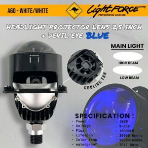 Lampu Utama BILED PROJECTOR 25 Inch A60 LIGHTFORCE Plus Kipas motor mobil universal super terang termurah terbaik bergaransi 12 bulan