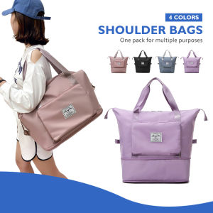 Foldable Bag Big Capacity Travel Gym Bag Waterproof Beg Baju Balik Kampung Nylon Luggage Bag Handbag Yoga Sport Duffle Bag Beg Besar