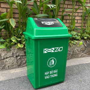 Thùng rác nhựa KENZIO 40 lít nắp lật - Màu Xanh lá hoặc Xám đen