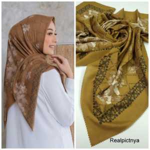 BISA COD - Hijab Segi Empat Voal Motif Premium / Jilbab Segi Empat Motif  Terbaru Termurah