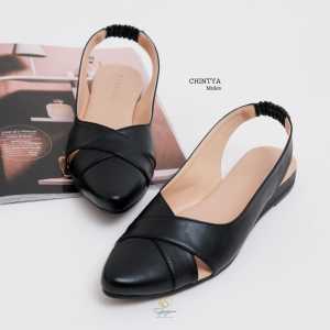 Syazani Chintya Sepatu Mules Flast Shoes Wanita Cewek perempuan kekinian dan empuk