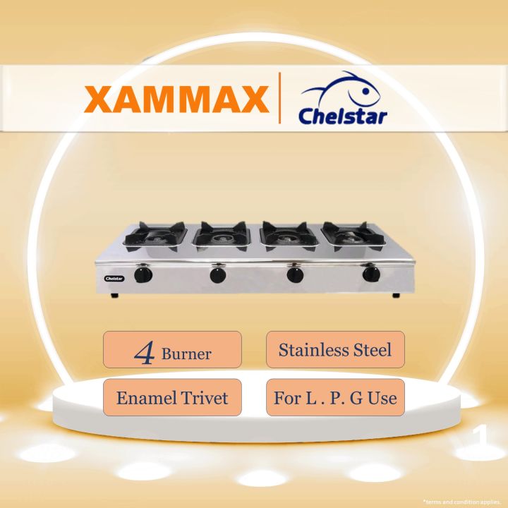 Chelstar MCGC411S Stainless Steel Gas Stove / Low Pressure Stove