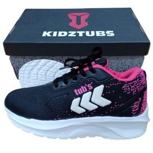 Sepatu Sekolah Anak Laki Laki Perempuan Warna Hitam Putih Murah Tali Perekat Rekat Velcro Kecil Tanggung Umur 6-10 Tahun PAUD TK SD SMP SMA Kelas 1 2 3 4 5 6 7 8 9 0-KIDZTUBS1856042424