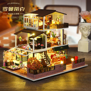 Dollhouse Miniature DIY Model Romantic Retro Villa P016 (Anti Dust Cover Include) 有防尘罩