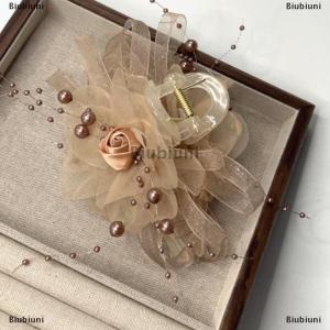 [COD] Biubiuni Thời trang khí lưới cung hạt tua phụ nữ đuôi ngựa cá mập Clip cô gái phụ kiện mũ nón