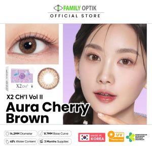 X2 Chi Vol II Aura Cherry (Brown) Monthly Softlens Warna