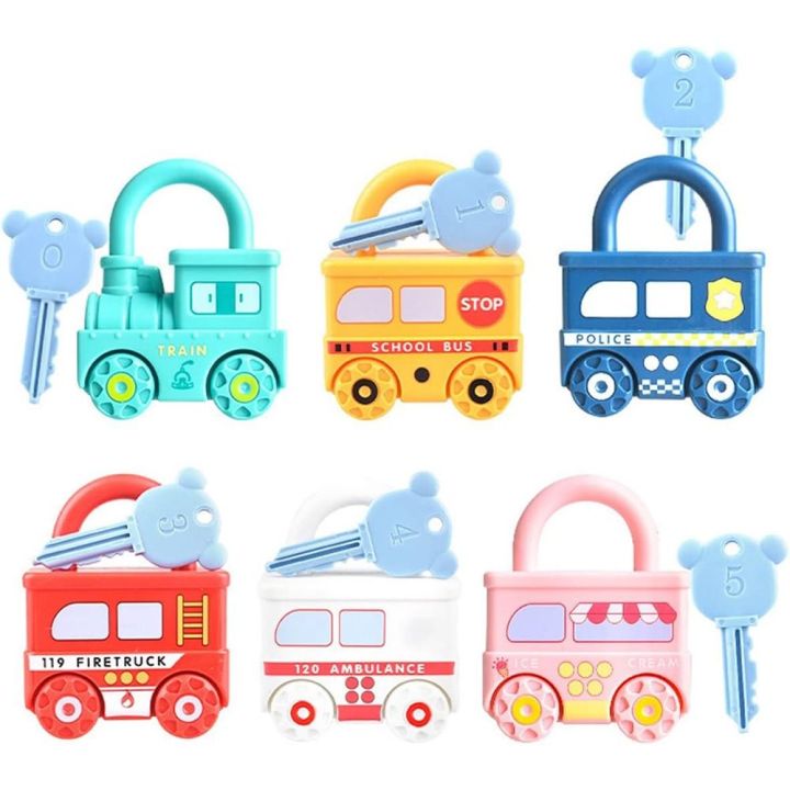 AVENGE Plastic Lock Keys Car Toy Sensory Number Matching Educational