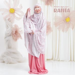 Mukena Anak Remaja Tanggung Rania Resleting Dagu Bahan Rayon Adem Nyaman Motif Terbaru