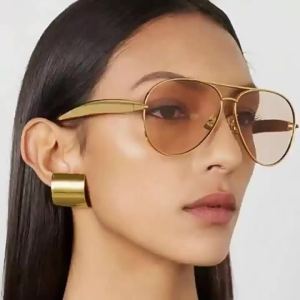 AU New metal toad-shaped sunglasses retro plain sunglasses high-end womens street style sunglasses