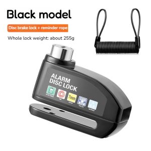 Anti-Theft Motorcycle Disc Brake Lock 110dB Aluminum Alloy Bike Alarm Disc Lock With Reminder Rope