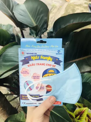 Combo 5 hộp khẩu trang 3d cho bé từ 6 tháng đến 4 tuổi kháng khuẩn 3 lớp Khánh An hộp 10 cái
