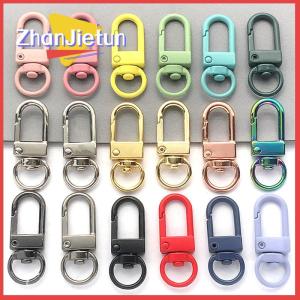 zhanjietun 1pcs mix kẹo màu Snap xoay tôm hùm Clasp Hooks kim loại mạ DIY trang sức làm phụ kiện cho Keychain Túi xách