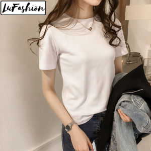 LuFashion Womens T-Shirts Tops Plain O-Neck Short Sleeve Casual Summer Fashion