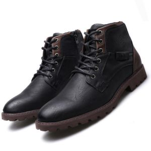 Lesvago Large Size Winter Genuine Leather Men Boots Comfortable Cowhide Vintage Boots Retro Ankle Leather Men Boots