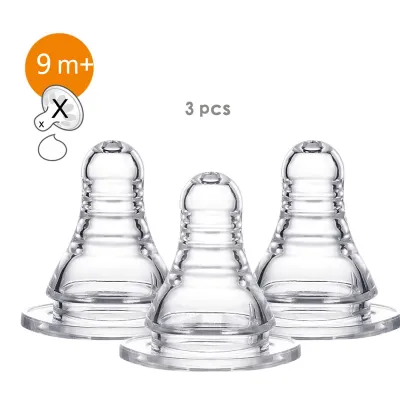 3pcs Baby Bottle Peristaltic Nipple Replacement for Pigeon Slim Neck Bottle Soft Teats Pacifier