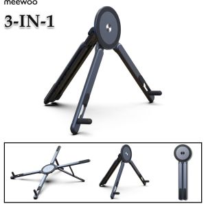Meewoo 3in1 Magnetic Phone Stand Tablet Stand Tripod Portable Laptop Stand Aluminum Adjustable Travel Stand