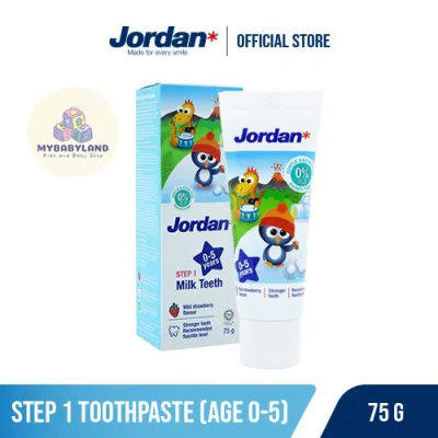 Jordan Toothpaste / Odol / Pasta Gigi Bayi dan Anak | Oral Care Toothpaste | Step 1 (0-5 years) | Step 2 (6-12 years) | HALAL MUI | Sesuai Rekomendasi Dokter Gigi Anak