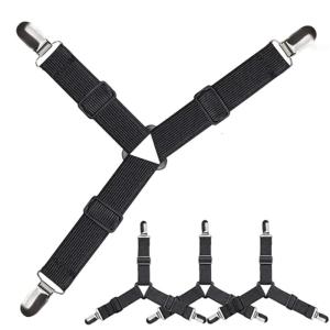 Adjustable Bed Sheet Holder with Strong Grip Metal Clip for Hotels B&Bs and Frequent Linens Changes