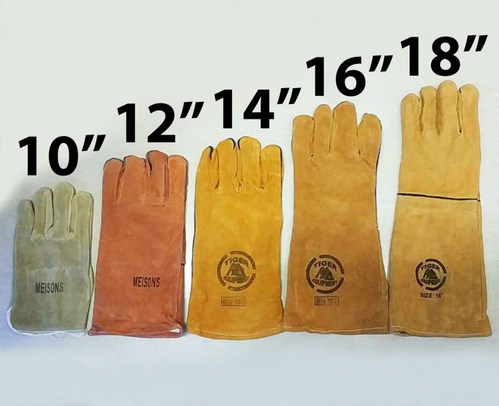 LEATHER GLOVES WELDING GLOVES 10", 12", 14", 16" AND 18" ( 1 PAIR