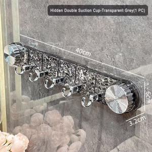 5-Hook Suction Hook Heavy Duty Waterproof No Drill Reusable for Bath & Kitchen