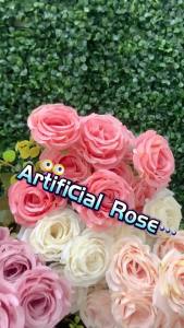 R 5/9 Heads Artificial Flowers Realistic Colorful Red Rose Fake Flower Wedding Home Party Decor