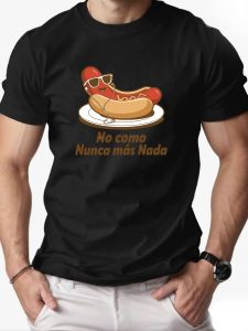 Cartoon T shirts 100% Cotton Hot Dog Pack Printing Pattern Mens Round Neck Casual Short Sleeve Summer Breathable Top Tees