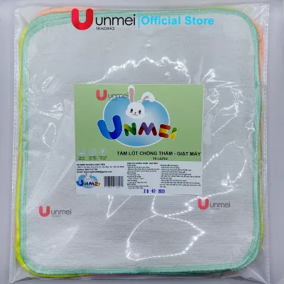 Set 10 Tấm Lót Chống Thấm Cao Cấp Unmei Cho Bé Từ Sơ Sinh Giặt Được Bằng Máy Giặt (Kích Thước 30x30cm)