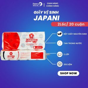 Combo 2 lốc giấy vệ sinh 3 lớp cao cấp có lõi JAPANI SILK lốc 10 cuộn | Thế Giới Giấy | 100% bột giấy nguyên sinh | tan trong nước