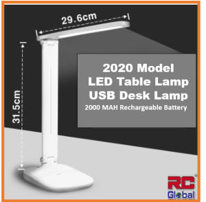 RC-Global  LED TABLE LAMP LIGHT / STUDY LAMP /  USB Rechargeable / Eye Protection Desk Lamp / LED Light Dimmable Table Desk Lamp Study Light